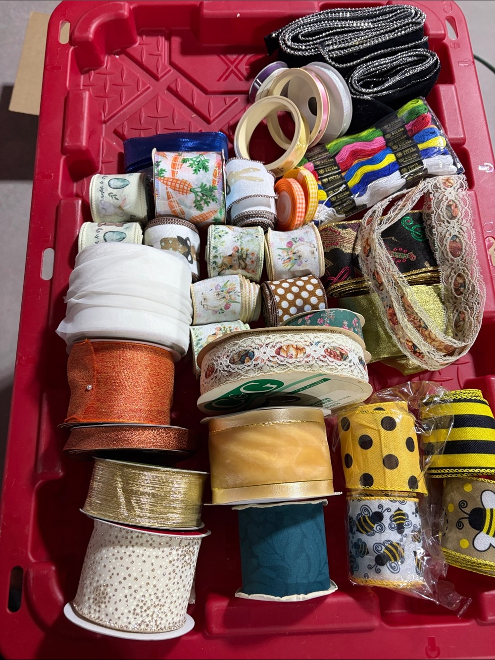 Mixed Decorative Ribbon and Trim Bundle - Assorted Colors